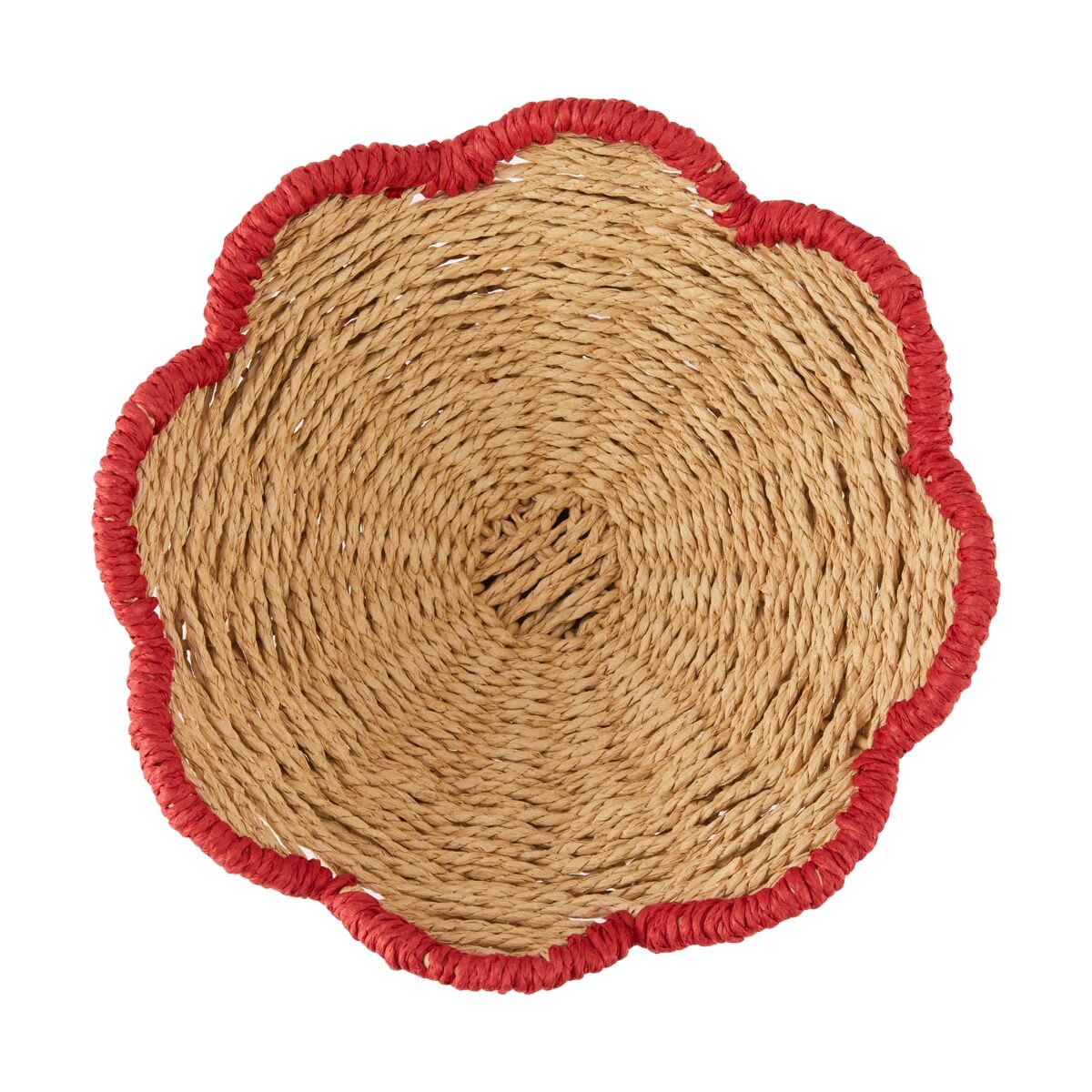 Red Edge Woven Bowl
