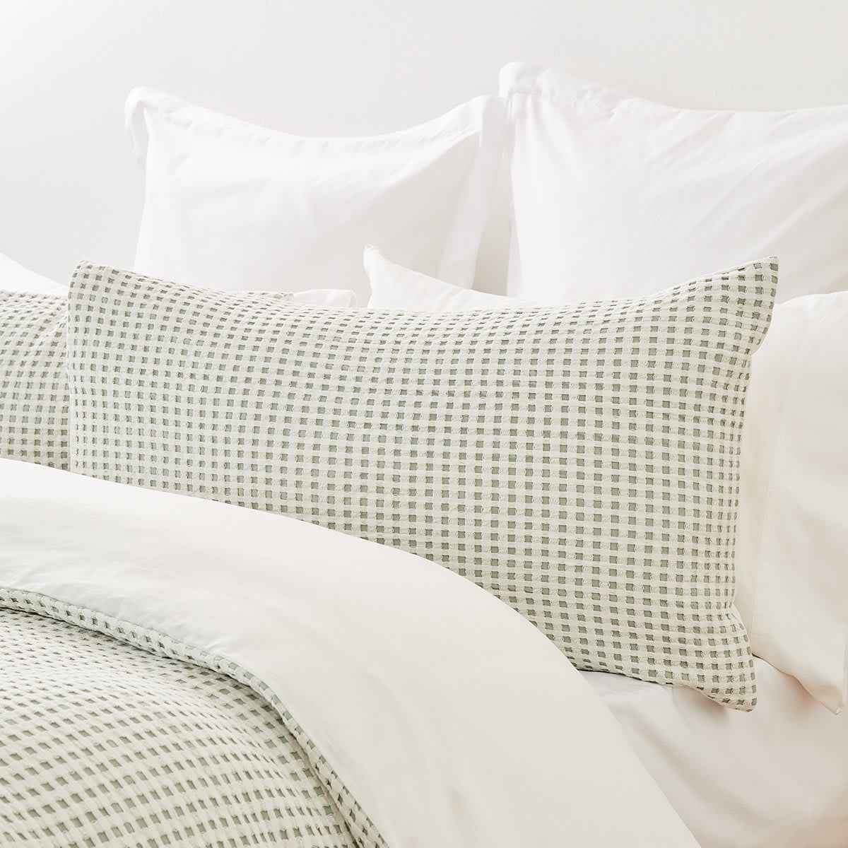 Dakota Cotton Quilt Cover Set - Super King Bed, Sage