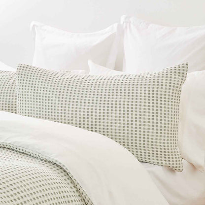 Dakota Cotton Quilt Cover Set - Super King Bed, Sage