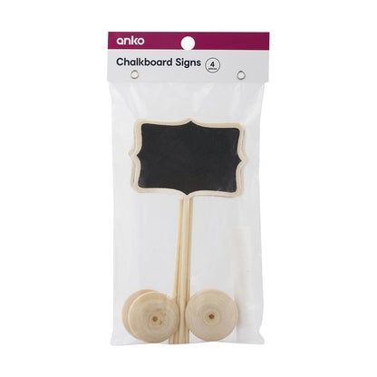 4 Pack Chalkboard Signs