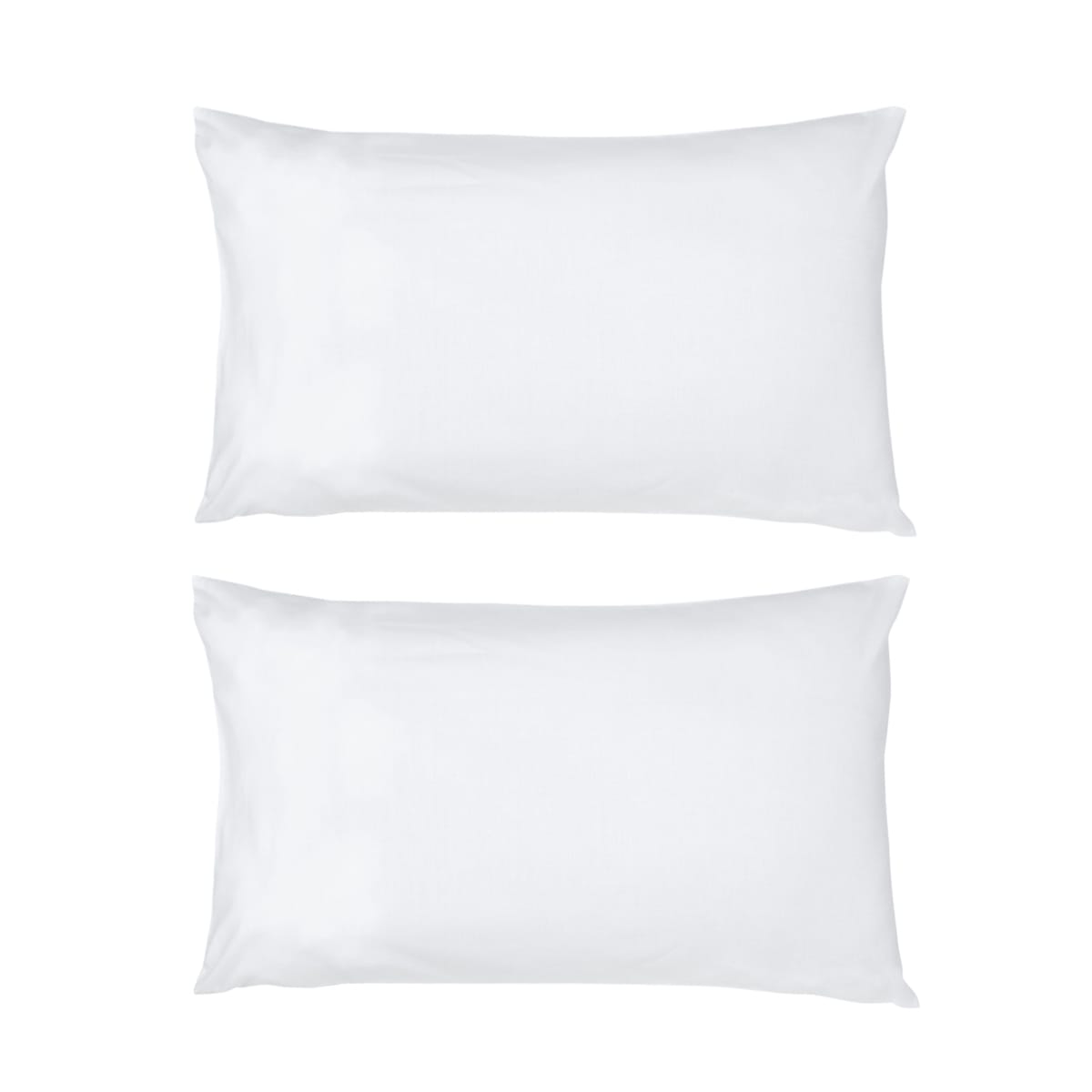 2 Pack 180 Thread Count Standard Pillowcases - White