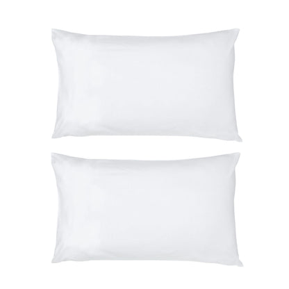 2 Pack 180 Thread Count Standard Pillowcases - White