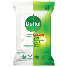 Dettol 15 Pack 2-in-1 Anti-Bacterial Wipes