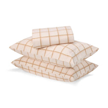 Flannelette Cotton Check Sheet Set - Double Bed, Pink