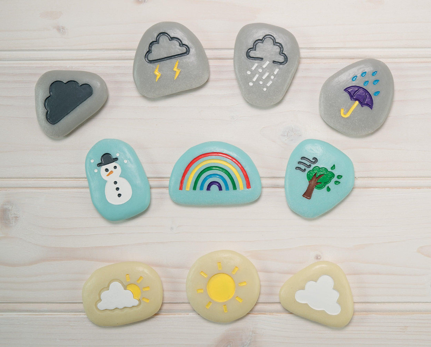Yellow Door Weather Stones Set of 10 Sensory Play School Range 3yrs+