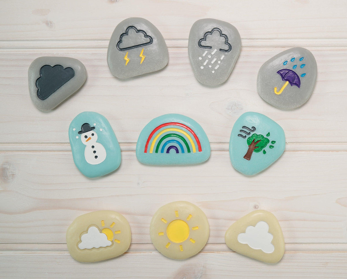 Yellow Door Weather Stones Set of 10 Sensory Play School Range 3yrs+