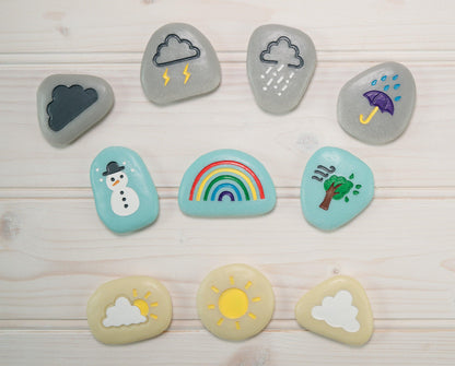 Yellow Door Weather Stones Set of 10 Sensory Play School Range 3yrs+