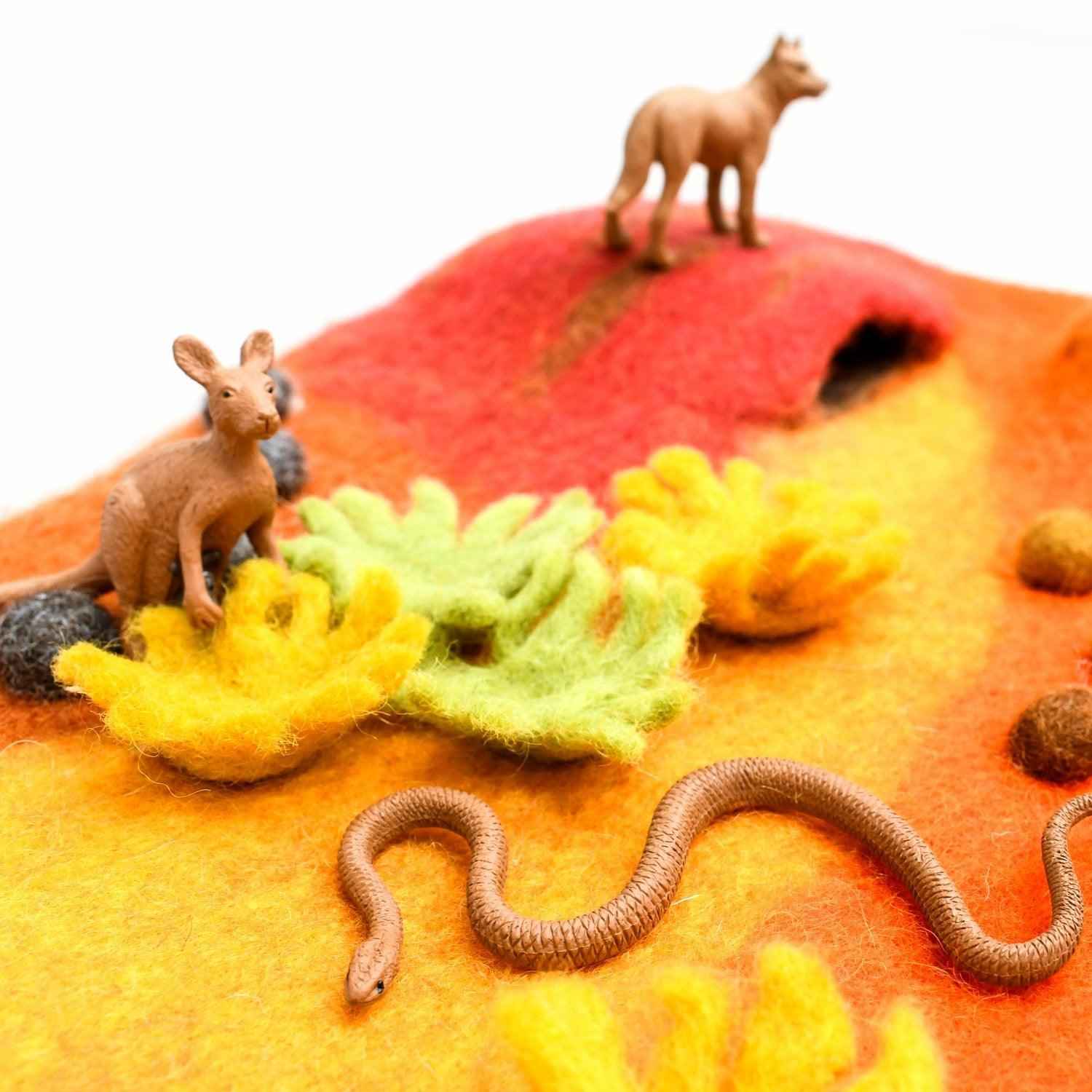 Tara Treasures Small Felt Australian Outback Earth Play Mat Playscape 35cm Australian Animals Pretend & Imaginative Play Toys Best Seller 3yrs+