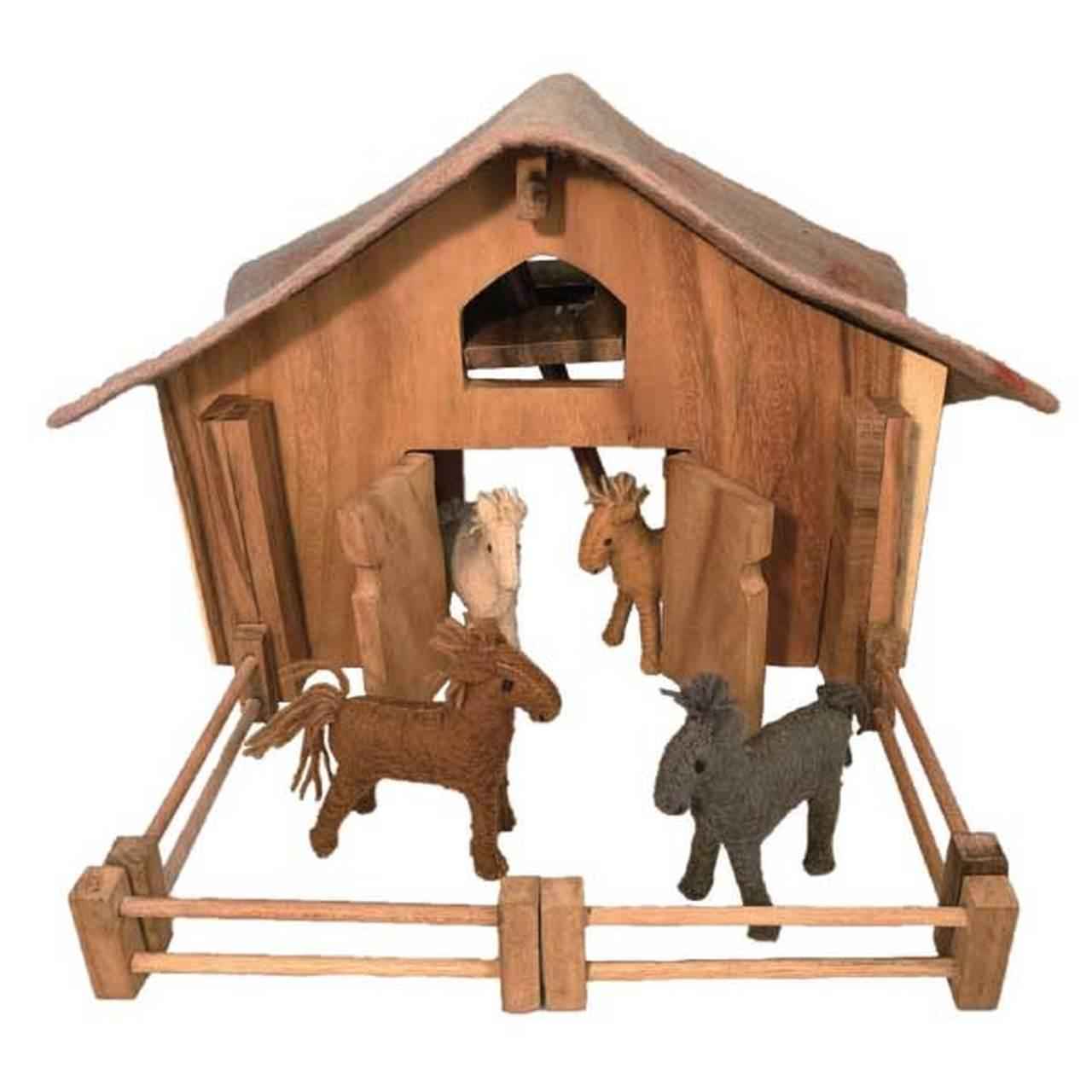 Papoose Wooden Fence Set of 4  Pretend and Imaginative Play Farm Animal Toys 3yrs+