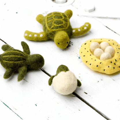 Tara Treasures Felt Life Cycle of Green Sea Turtle Set Pretend & Imaginative Play Toys Felt Animals 3yrs+
