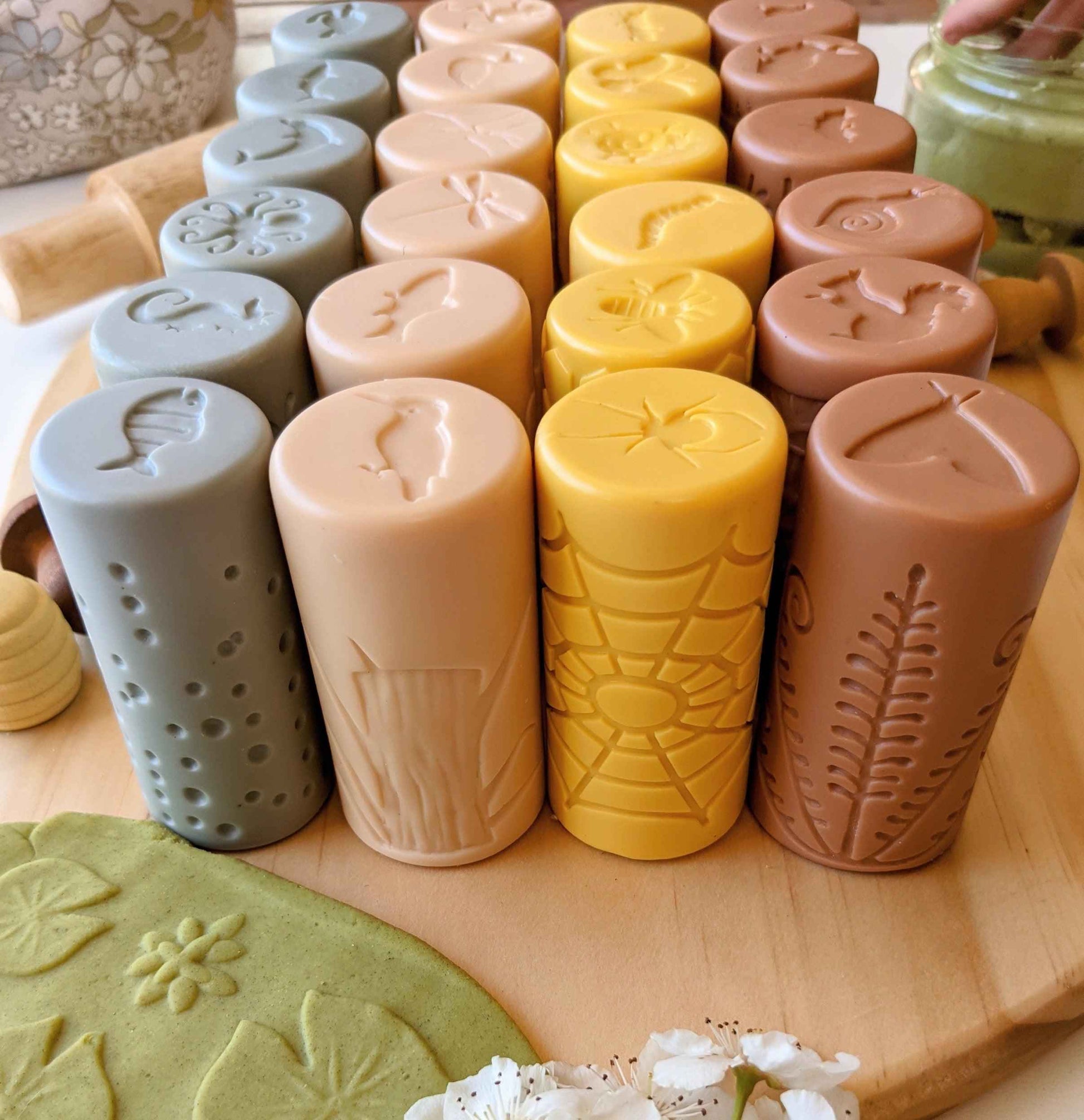 Yellow Door Let’s Roll Habitat Rolling Pin Complete Set of 4 Playdough Sand Toys Sensory Toys  Art and Craft For Kids Best Seller 2yrs+