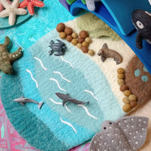 Tara Treasures Small Felt Sea Beach and Rockpool Play Mat Ocean Playscape 35cm Ocean Toys Pretend & Imaginative Play Best Seller 3yrs+