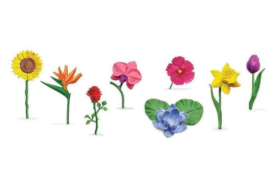 Tube of 8 Flowers Figurines Montessori Language Learning Figurines by Safari Ltd Toob Range 3yrs+