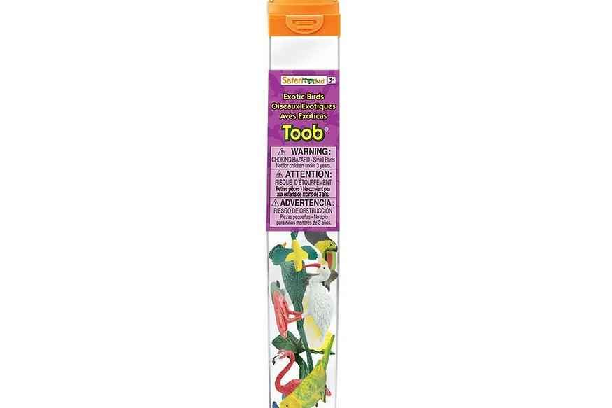 Tube of 11 Exotic Birds Montessori Language Learning Figurines by Safari Ltd Toob Range Discontinued 3yrs+