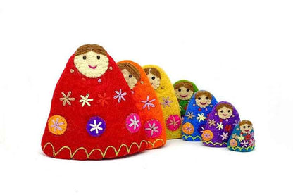 Papoose Felt Rainbow Matryoshka Babushkas 7pc Set Pretend & Imaginative Play Toys 3yrs+