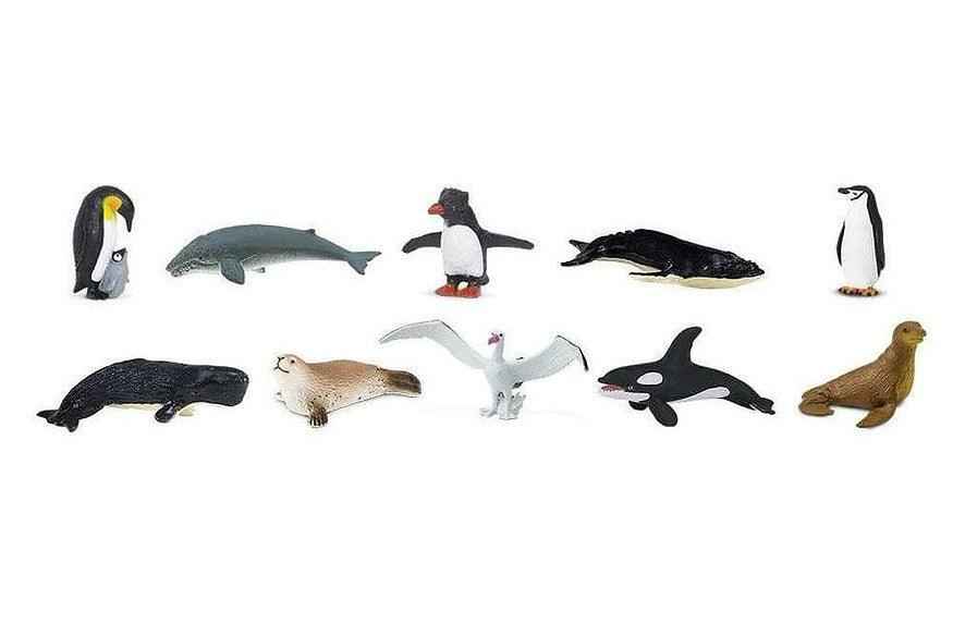 Tube of 10 Antarctica Animal Figurines Montessori Language Learning Figurines by Safari Ltd Toob Range Ocean Toys 3yrs+