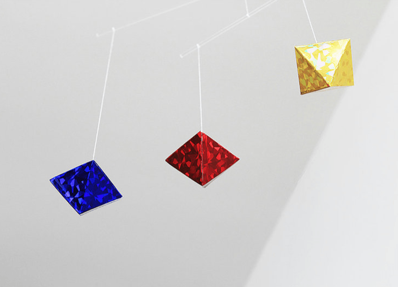 Montessori Mobile Octahedron 2nd (Primary Colour) of the 4 Essential Montessori Mobiles for Baby Gifts Idea 0m+
