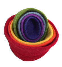 Papoose Felt Rainbow Nested Bowls Set of 7 Pretend and Imaginative Play School Range 3yrs+