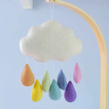 Tara Treasures Large Felt Cloud Baby Nursery Mobile Pastel Raindrops Baby Gifts Idea 0m+