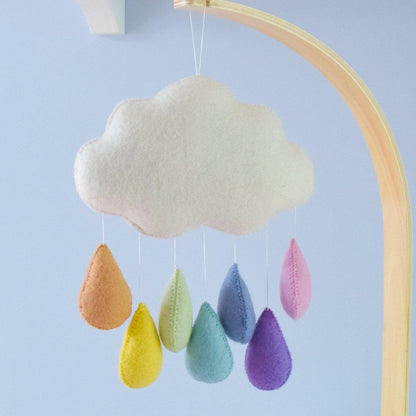 Tara Treasures Large Felt Cloud Baby Nursery Mobile Pastel Raindrops Baby Gifts Idea 0m+