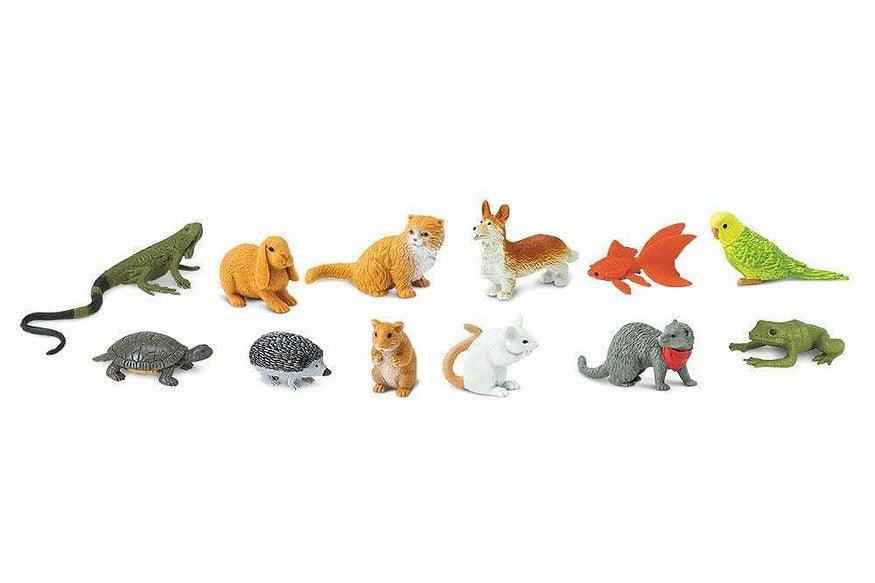 Tube of 12 Pets Animal Figurines Montessori Language Learning Figurines by Safari Ltd Toob Range 3yrs+