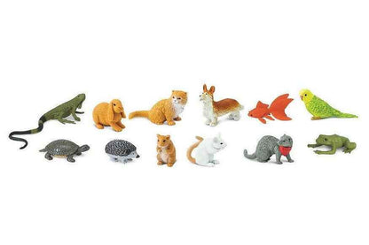 Tube of 12 Pets Animal Figurines Montessori Language Learning Figurines by Safari Ltd Toob Range 3yrs+