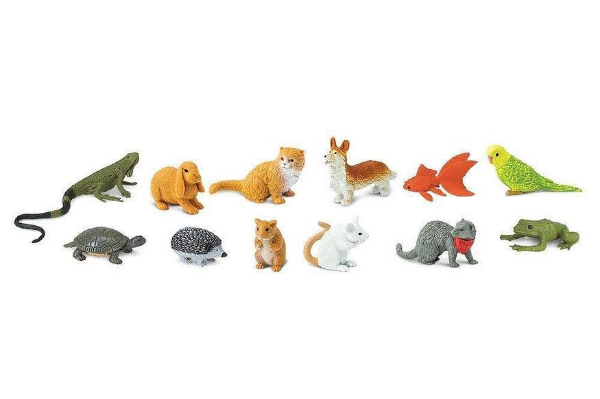 Tube of 12 Pets Animal Figurines Montessori Language Learning Figurines by Safari Ltd Toob Range 3yrs+