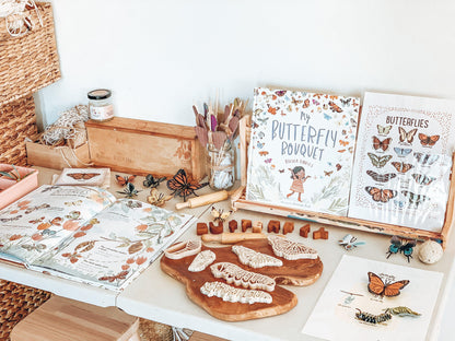Kinfolk Pantry Life Cycle of a Butterfly Monarch Eco Cutter Set Playdough Toys Art and craft for kids 3yrs+