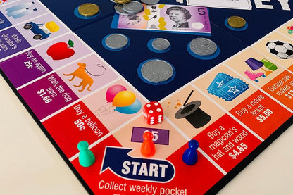 Pocket Money Board Game 1 Spend or Save Learn Exchange Equivalent by Knowledge Builder Math STEM Range Math Games for Kids Best Seller Most Loved in Store 5yrs+