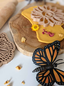 Papoose Natural Playdough Board Teak Wood Nature Play Tools Sensory Toys Best Seller 3yrs+