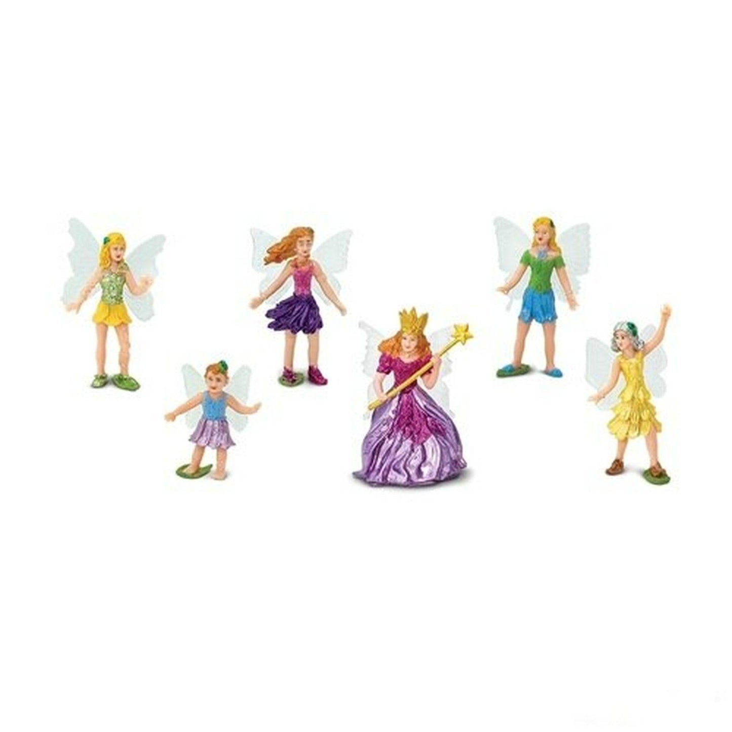 Tube of 6 Fairy Fantasies® Designer Figurine by Safari Ltd Toob Range Fairy Unicorn and Castle Theme 3yrs+