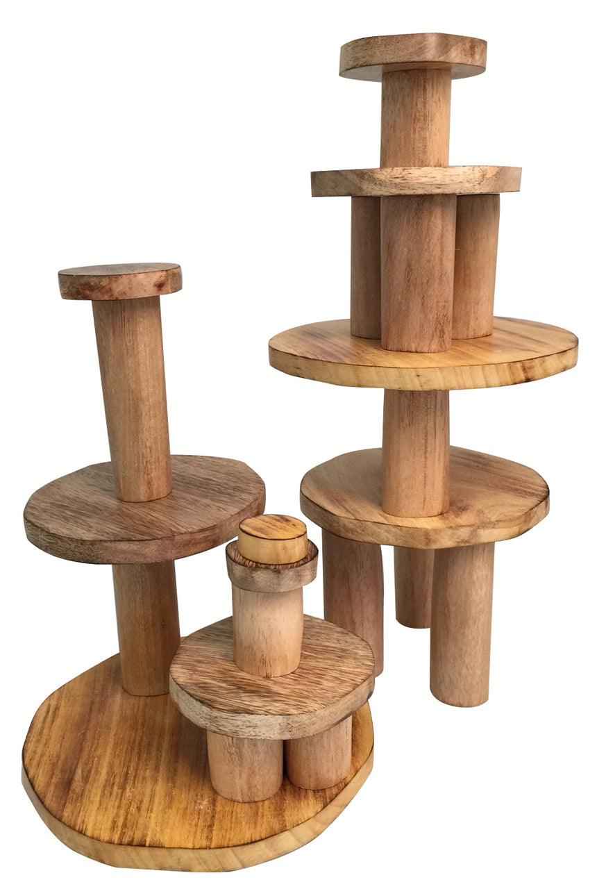 Papoose Wooden Natural Stacking Trunks 15pc Set Pretend and Imaginative Play School Range 3yrs+