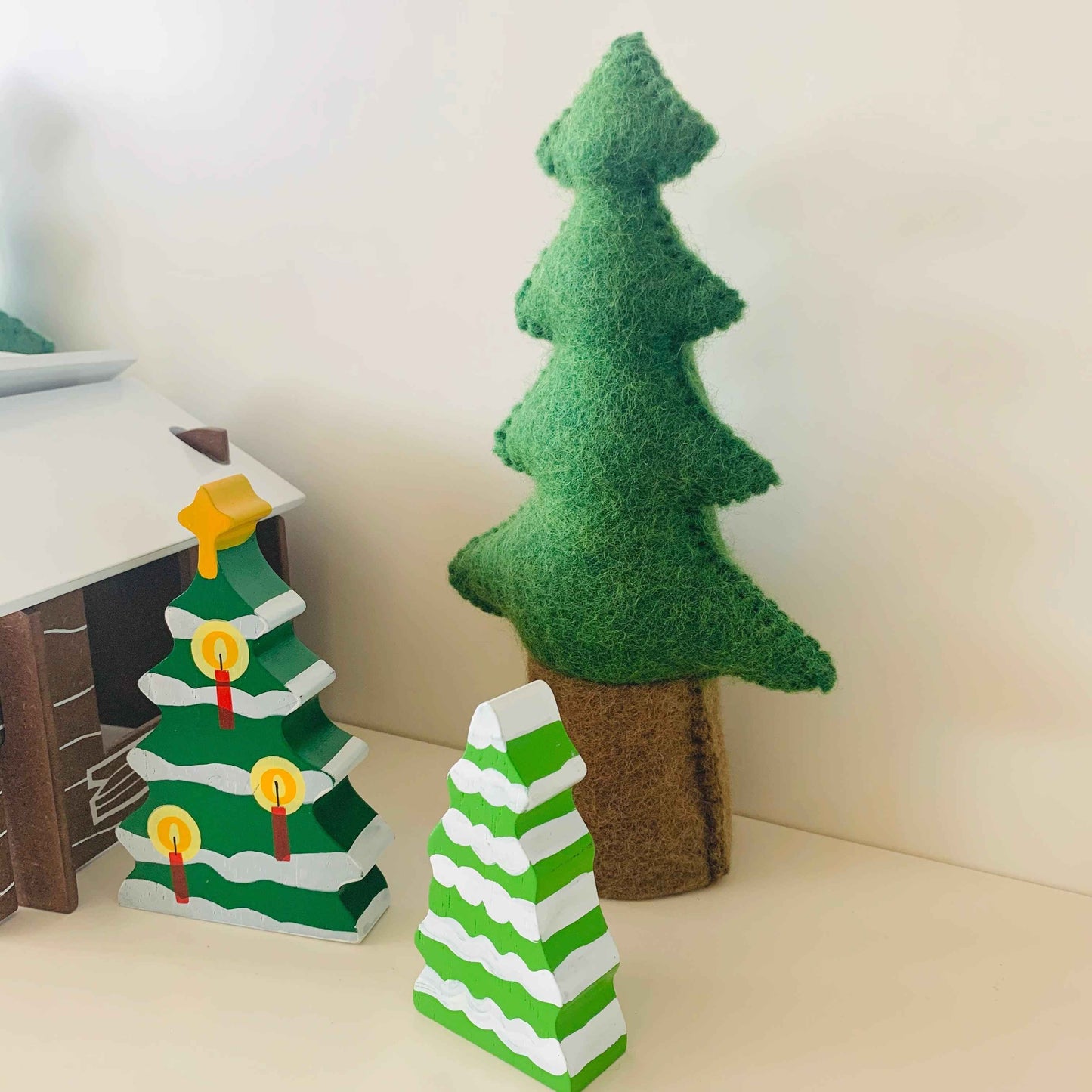 Papoose Felt Pine Trees Set of 3 Pretend & Imaginative Play Toys 3yrs+