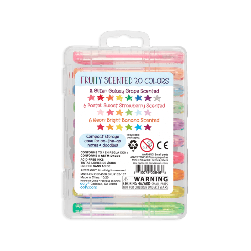 Ooly Gel Pen Mini Doodlers Fruit Scented Set of 20 Stationary Art and craft for kids 3yrs+