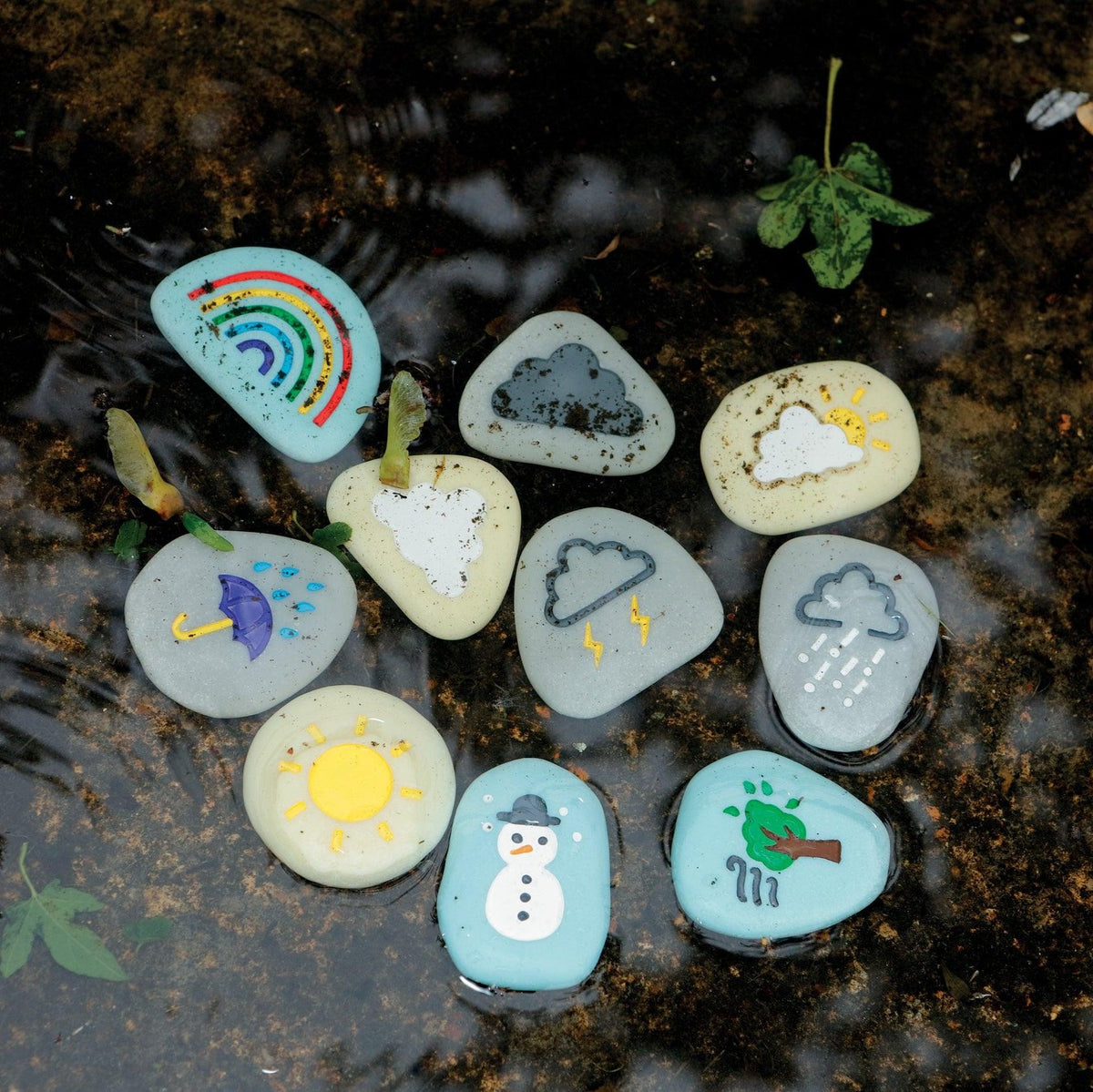 Yellow Door Weather Stones Set of 10 Sensory Play School Range 3yrs+