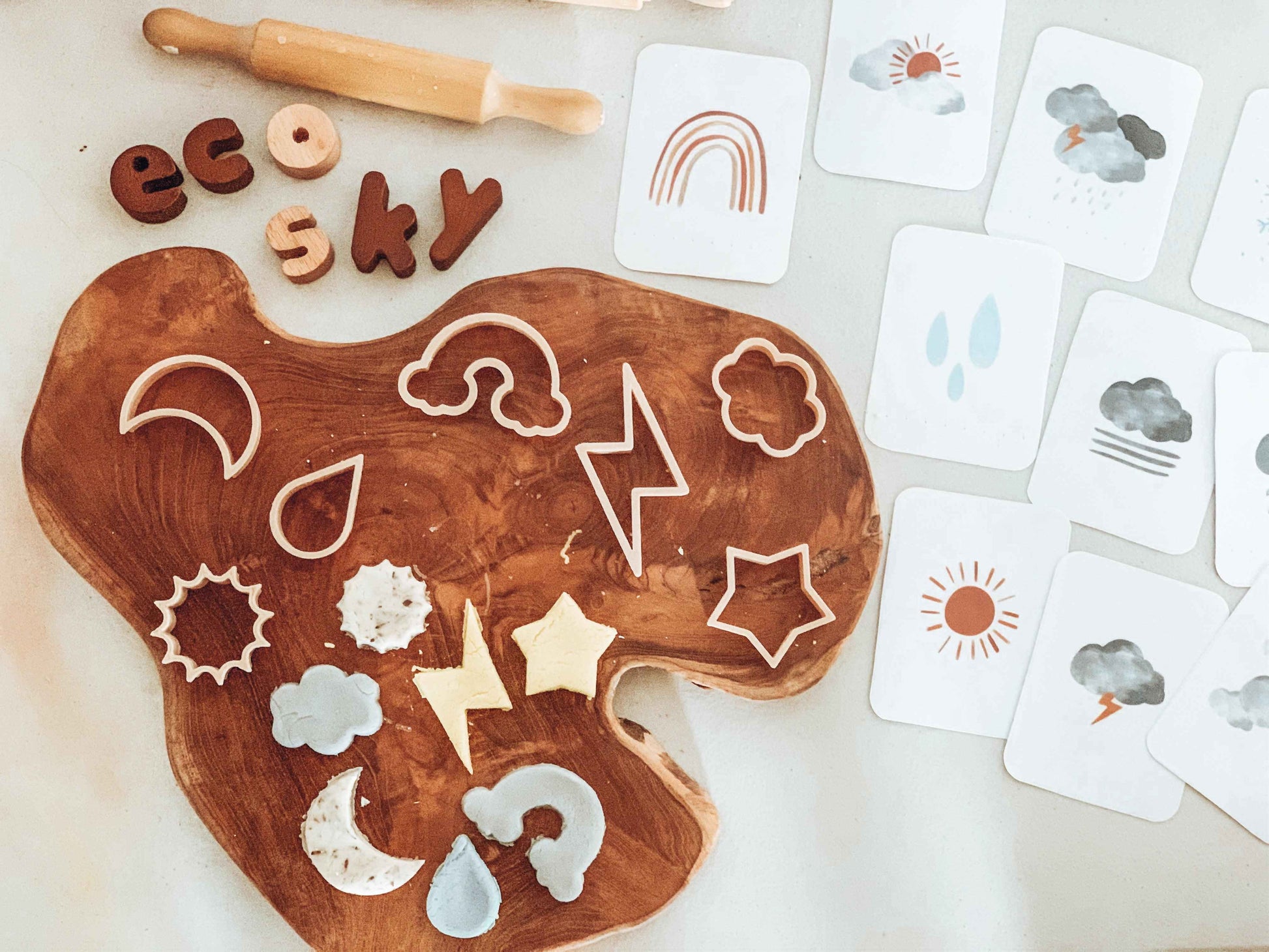 Kinfolk Pantry Mini Sky Eco Cutter Set Playdough Sand Toys Art and craft for kids 3yrs+