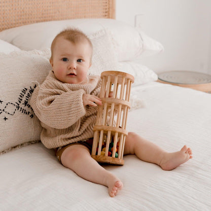 Qtoys Wooden Rainmaker Musical Instruments Baby Toys Baby Gifts Idea Best Seller 6m+