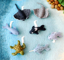Tara Treasures Felt Sea Creatures Set of 7 Pretend & Imaginative Play Ocean Felt Animals 3yrs+