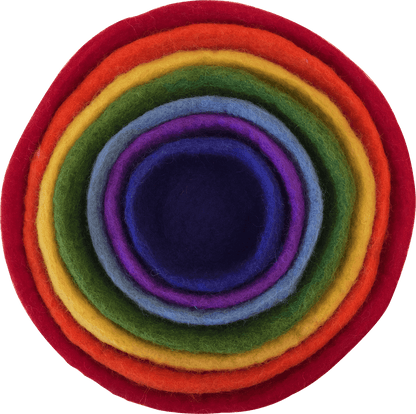 Papoose Felt Rainbow Nested Bowls Set of 7 Pretend and Imaginative Play School Range 3yrs+