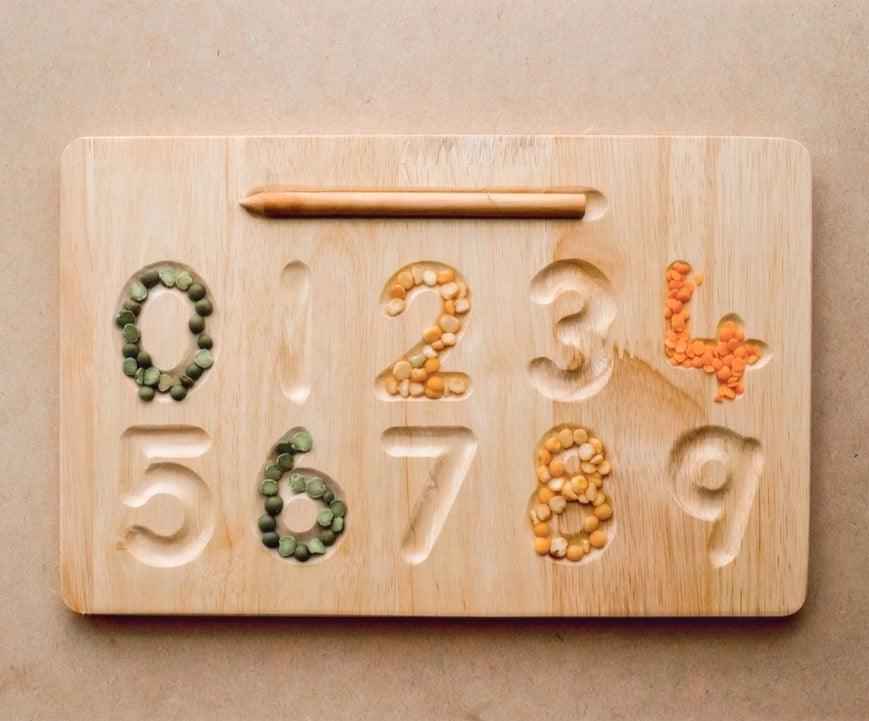 Qtoys Number Tracing Writing Board Developmental Toys for Toddlers Cognitive Language Early Math Games for Kids STEM Toys 2yrs+