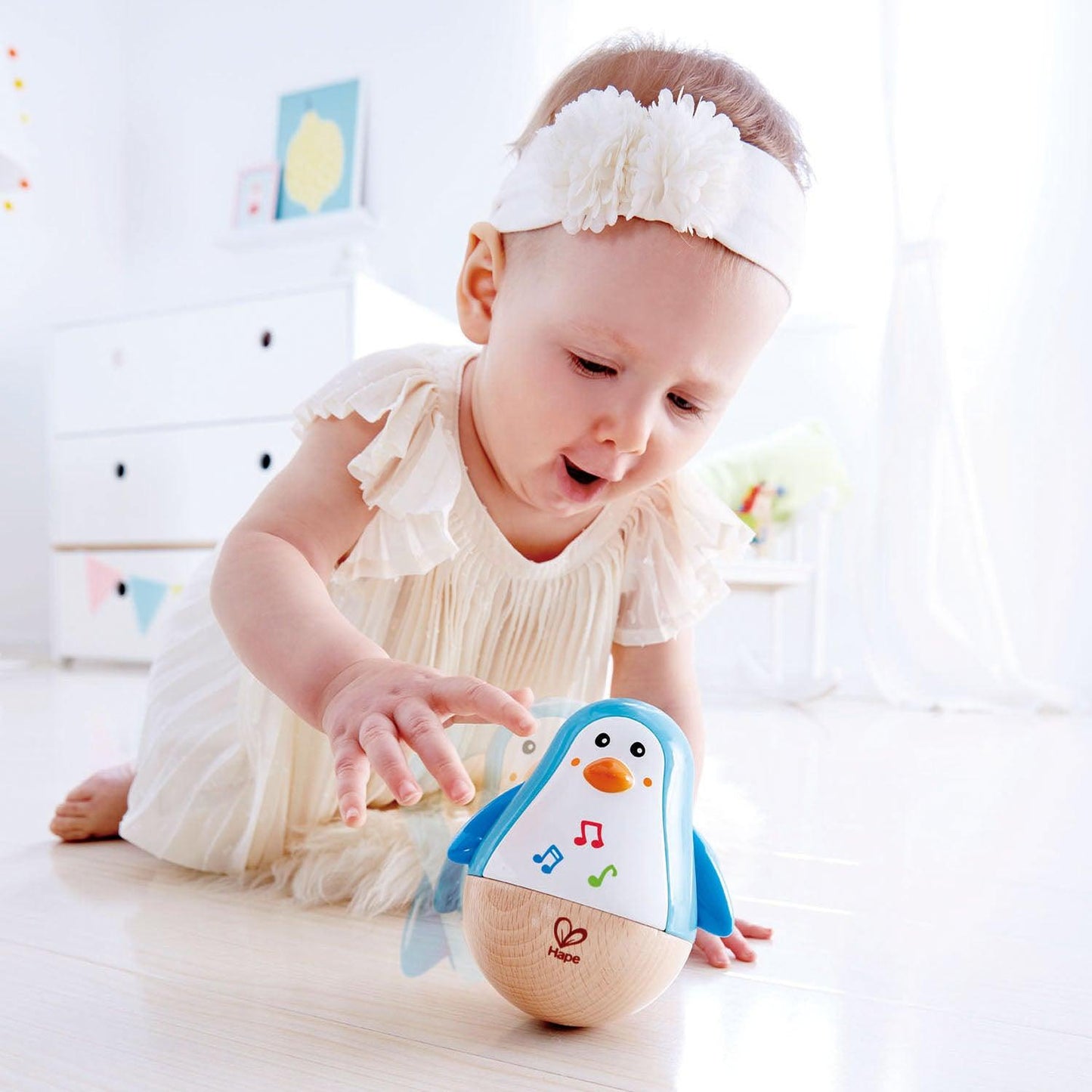 Hape Penguin Musical Wobbler Baby Toys Baby Gifts Idea Musical Instruments for Baby Best Seller 6m+