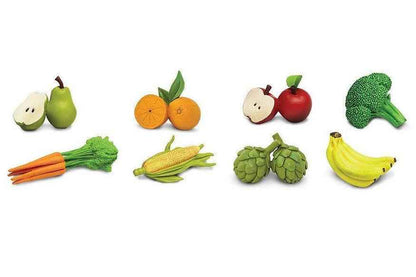 Tube of 8 Fruits & Vegetables Figurines Montessori Language Learning Figurines by Safari Ltd Toob Range 3yrs+