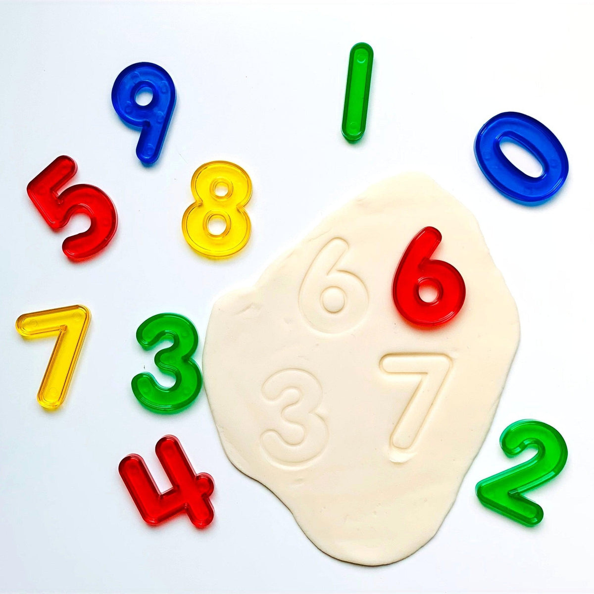 Transparent Numbers 10 Piece Set Playdough Sand Toys Sensory Toys Early Math Games for Kids Cognitive STEM Toys 3yrs+