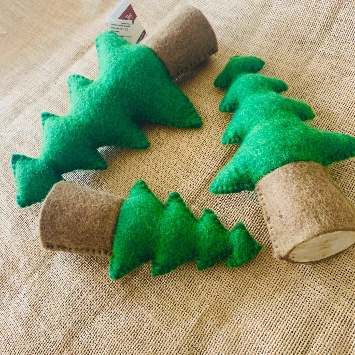 Papoose Felt Pine Trees Set of 3 Pretend & Imaginative Play Toys 3yrs+