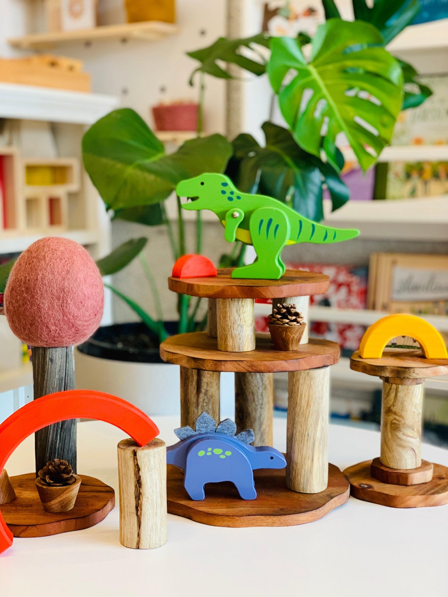 Papoose Wooden Natural Stacking Trunks 15pc Set Pretend and Imaginative Play School Range 3yrs+