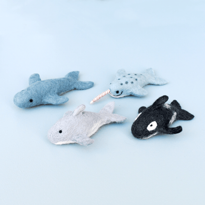 Tara Treasures Felt Ocean Marine Mammals Set of 4 Pretend & Imaginative Play Toys Felt Animals 3yrs+