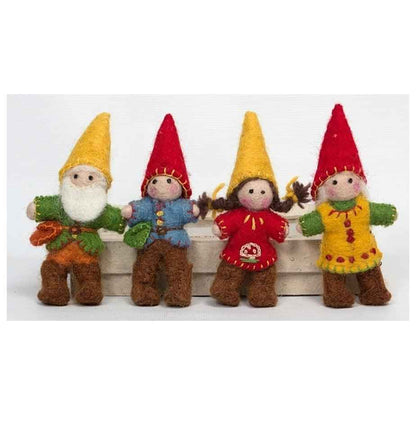 Papoose Felt Gnome Family Set of 4 Dollhouse Play Pretend & Imaginative Play Toys 3yrs+