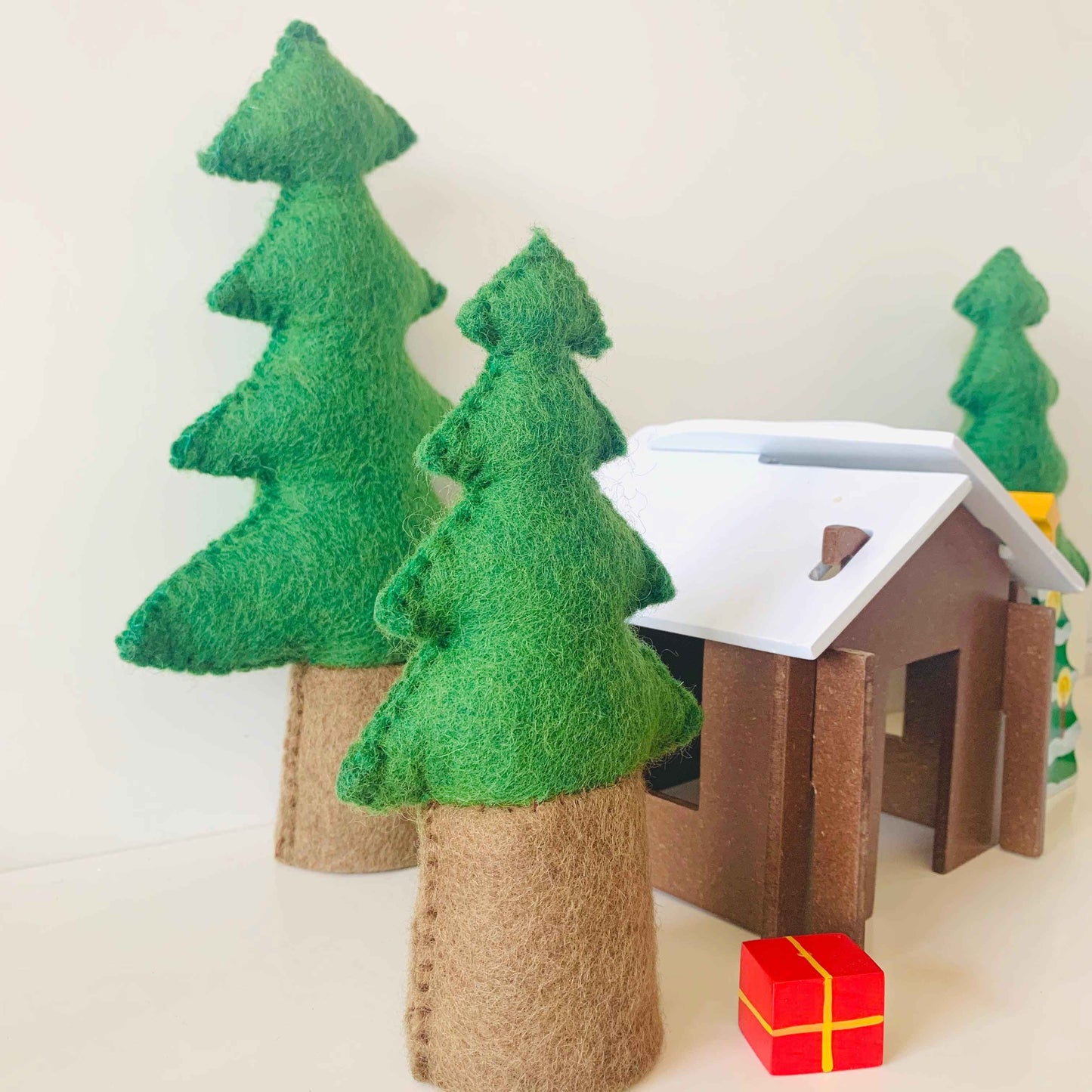 Papoose Felt Pine Trees Set of 3 Pretend & Imaginative Play Toys 3yrs+