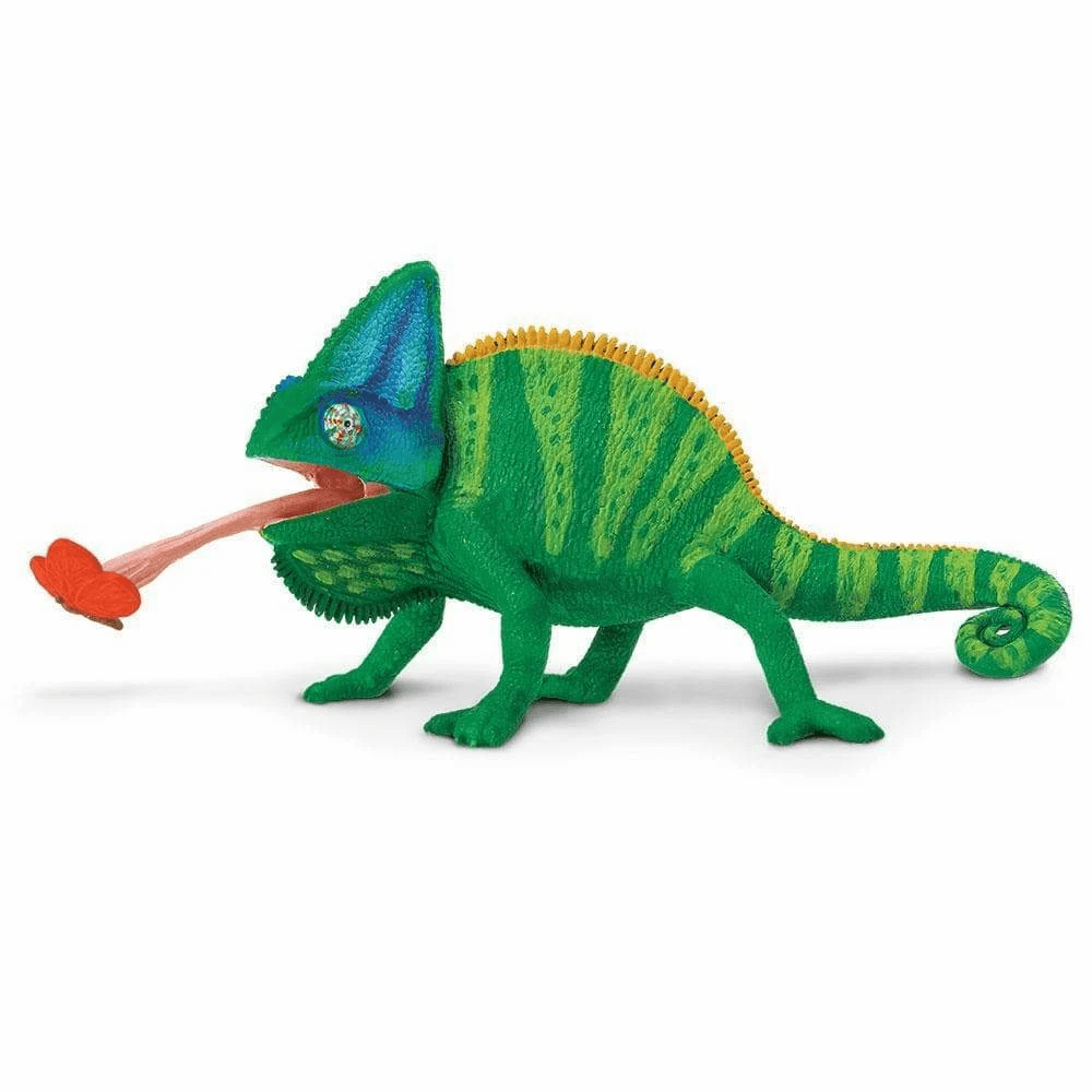 Veiled Chameleon Figurine by Safari Ltd Incredible Creature Collection Animal Figurines 3yrs+