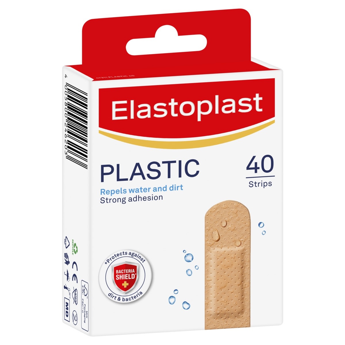 Elastoplast 40 Pack Plastic Water-Resistant Plasters